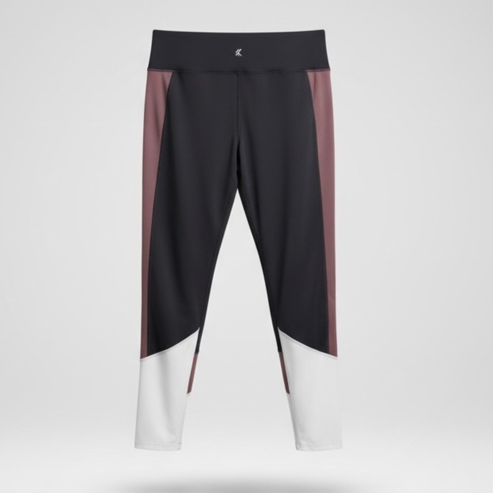 Kyodan Colorblock Gym Leggings Woman’s Black/Gray /Mauve Size Medium EUC - Picture 4 of 6